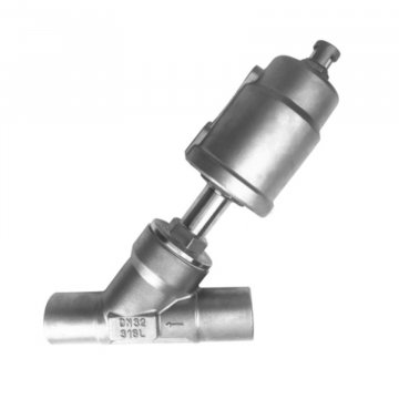 All stainless steel pneumatic welding angle seat valve